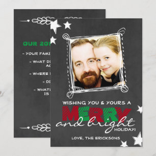 MERRY & BRIGHT CHALKBOARD CHRISTMAS CARD