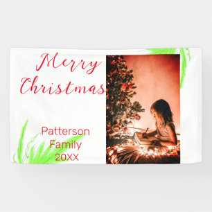 Merry Bright Christmas add family name welcome joy Banner