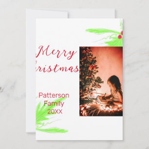 Merry Bright Christmas add family name welcome joy Invitation