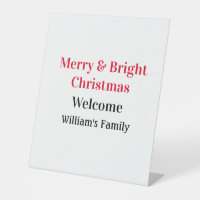 Merry Bright Christmas add family name welcome joy