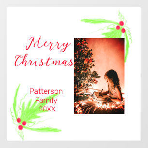 Merry Bright Christmas add family name welcome joy Window Cling