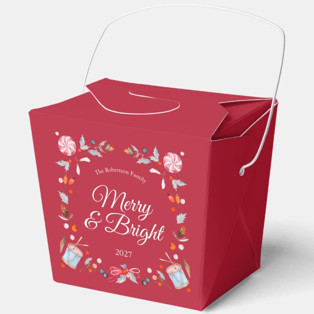Merry & Bright Christmas Favor Box (Front)