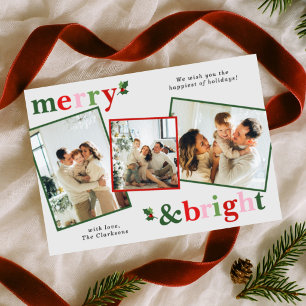 Merry & Bright Christmas Fun Family Holiday Card