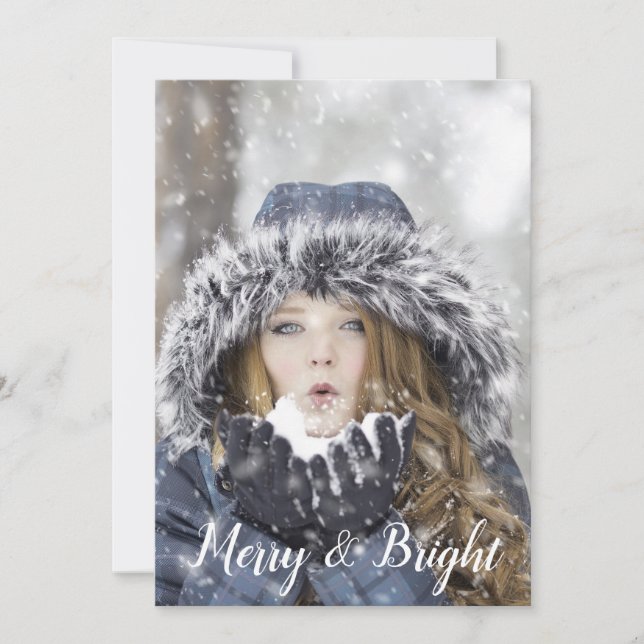 Merry & Bright Christmas Holiday Card (Front)