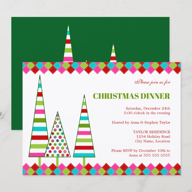 Merry & Bright Christmas Holiday Invitation (Devant / Derrière)