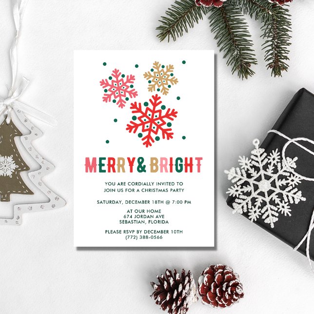 Merry Bright Christmas Holiday Party Invitation (Merry Bright Christmas Holiday Party Invitation)