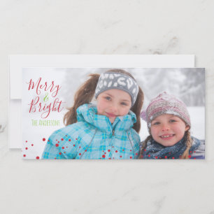 Merry & Bright Christmas Holiday Photocard