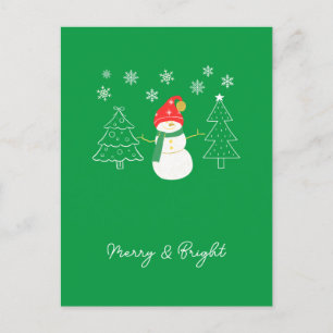 Merry & Bright Christmas Holiday Postcard