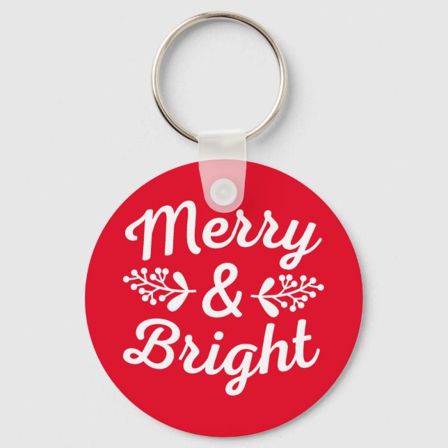 Merry & Bright Christmas  Keychain (Front)
