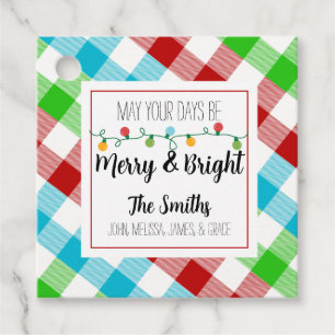Merry & Bright Christmas Light Family Gift Tag