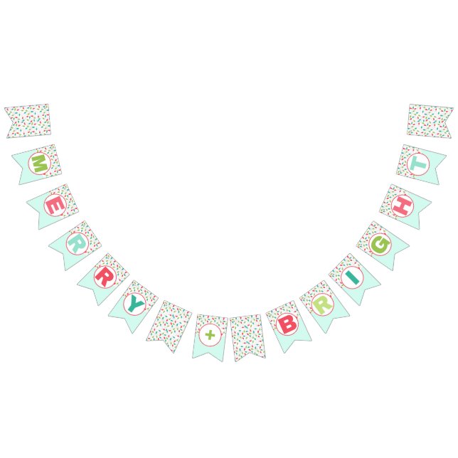 Merry + Bright Christmas Lights | Colourful Holida Bunting Flags (All)