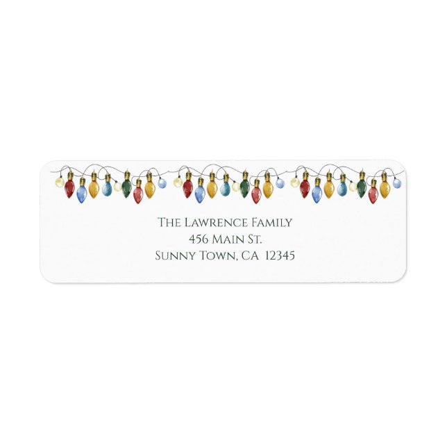 Merry & Bright Christmas Lights Return Address  (Front)