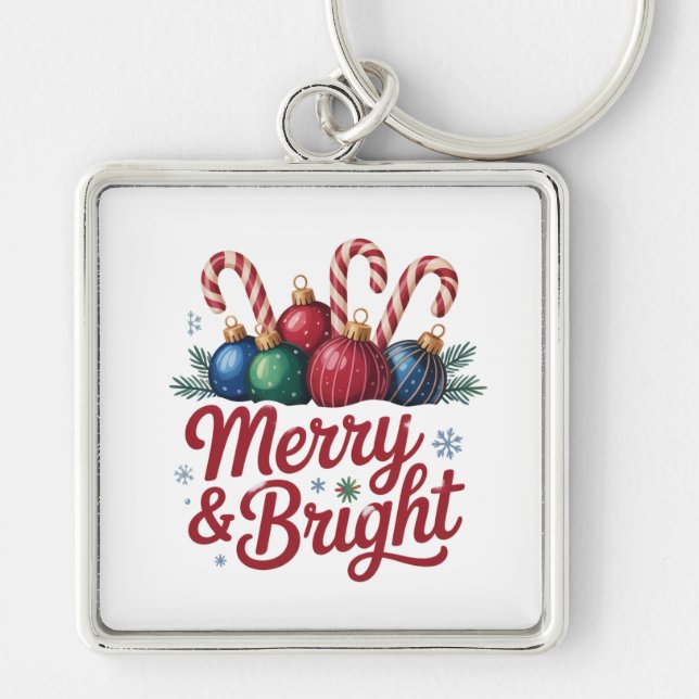 Merry & Bright Christmas Magic Keychain (Front)
