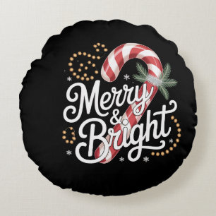 Merry & Bright Christmas Magic Round Pillow