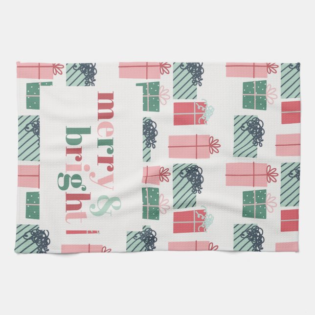 Merry & Bright Christmas Package Kitchen Towel (Horizontal)