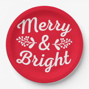 Merry & Bright Christmas   Paper Plate