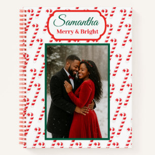 Merry & Bright Christmas Photo  Notebook