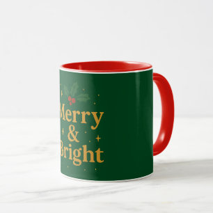 Merry & Bright Christmas Quote Mug