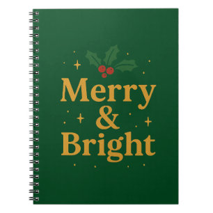 Merry & Bright Christmas Quote Notebook