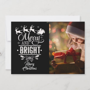 Merry & Bright/Christmas Saying/2-Sided/Snowflakes Holiday Card