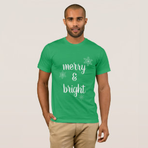 Merry & Bright Christmas Snowflakes T-Shirt