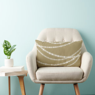 Merry & Bright Christmas Sparkling Lights Holiday Lumbar Pillow