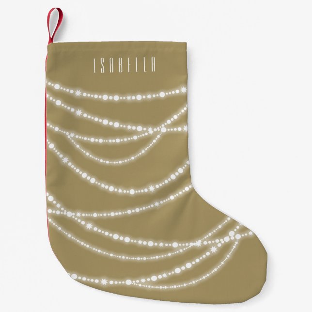 Merry & Bright Christmas Sparkling Lights Holiday Small Christmas Stocking (Front)
