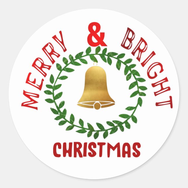 Merry & Bright Christmas Stickers (Front)