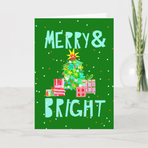 Merry & Bright Christmas Tree Holiday Card