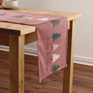 "Merry & Bright" Christmas Tree Long Table Runner