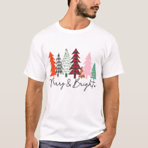 Merry & Bright Christmas Trees T-Shirt