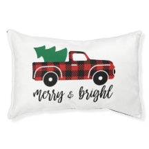 Merry & Bright Christmas Truck Dog Bed