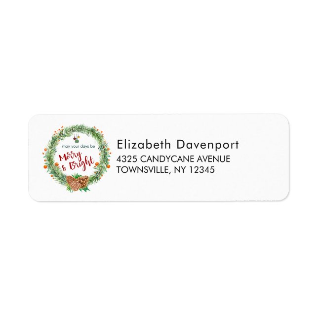 Merry & Bright Christmas Wreath (Devant)