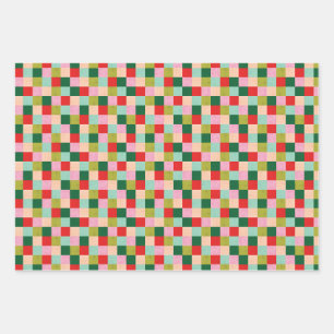 Merry & Bright Color Blocks Wrapping Paper Sheet