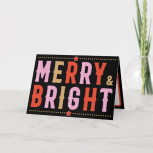 Merry & Bright Colourful Christmas Card