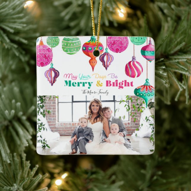 Merry & Bright Colourful Christmas Ornament (Tree)
