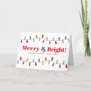 Merry & Bright Colourful fun lights Small Business Holiday Card