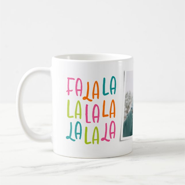 Merry bright cute fun Christmas holiday photo Coffee Mug (Left)