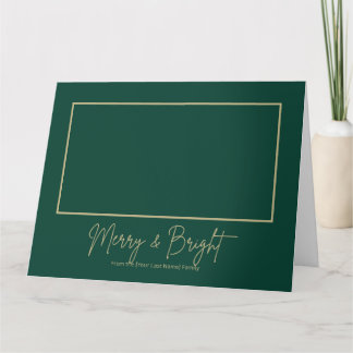 Merry & Bright Elegant Green GFolded Greeting Card