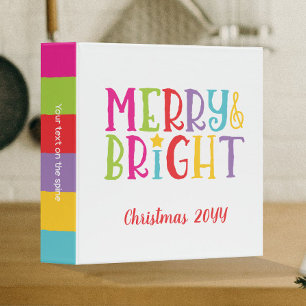 Merry & Bright Family Christmas Recipes Cookbook Binder