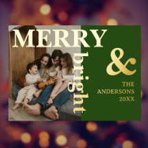 Merry & Bright Family Photo | Trendy Forest Green