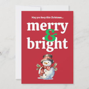 Merry & Bright Flat Christmas Holiday Card