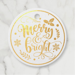 Merry & Bright Foil Favour Tags