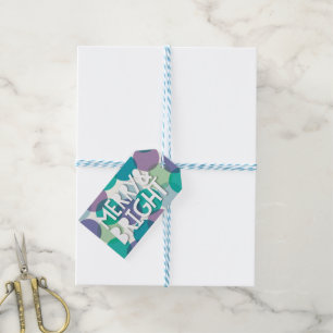 Merry & Bright Fun Colourful Confetti Dots Holiday Gift Tags