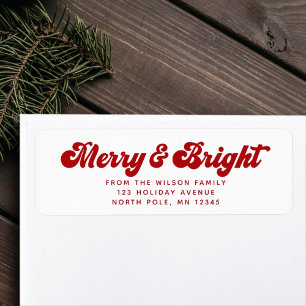Merry Bright Fun Modern Holiday Adresse de retour