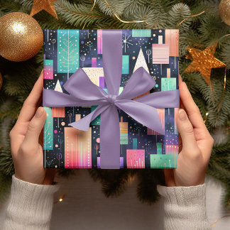 Merry & Bright Geometric Christmas Wrapping Paper