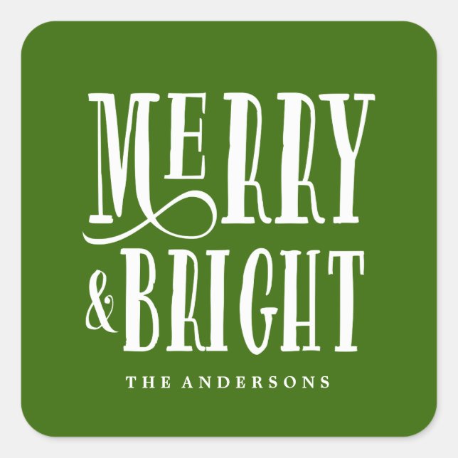 Merry & Bright | Gift Tag Stickers (Front)
