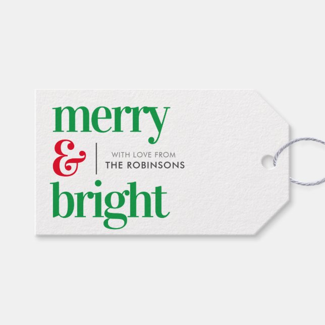 Merry & Bright Gift Tags (Front (Horizontal))