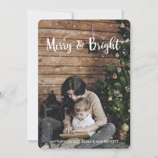 Merry & Bright Holiday Card with Snow