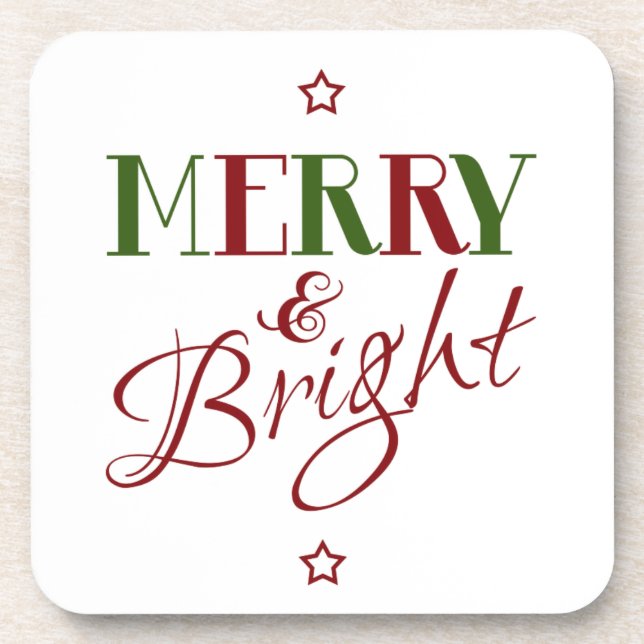 Merry & Bright Holiday Coasters (Front)